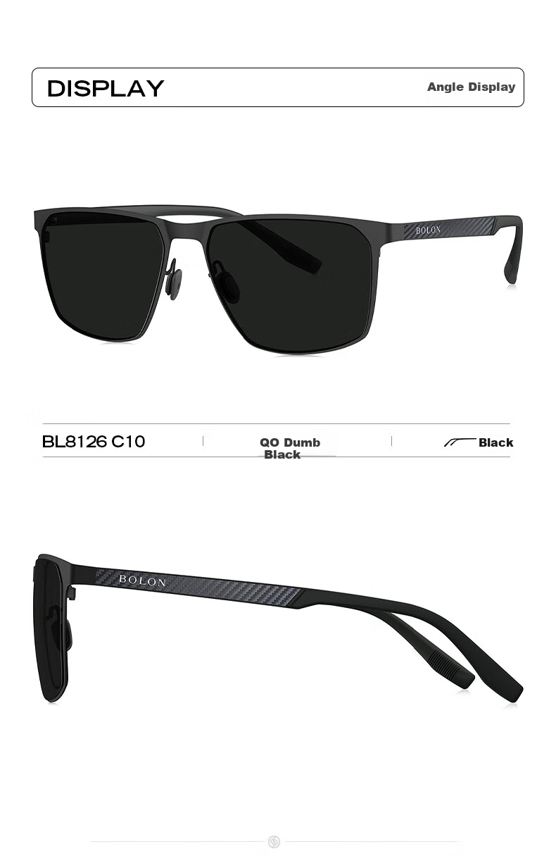 BOLON Polarized Fishing Cycling Sunglasses, Square Frame, Driving Sunglasses for Men BL8126 D11 3
