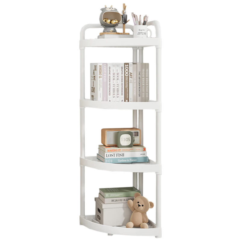 Shunyou Bathroom Storage Rack, Floor-Standing Shower Triangle Shelf, Corner Organizer, White, Five-Tier SY-151