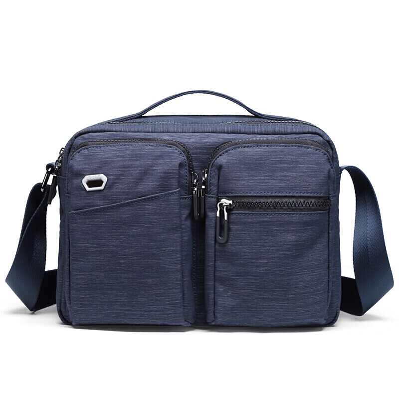 GOLF Nylon Shoulder Bag, Large Capacity Messenger Bag for Men, Multifunctional Crossbody Bag, Model 5I396466J, Blue-Gray Color