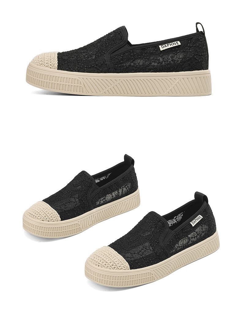 DAPHNE Women's Breathable Mesh Slip-On Flat Fisherman Shoes Black Size 38 12