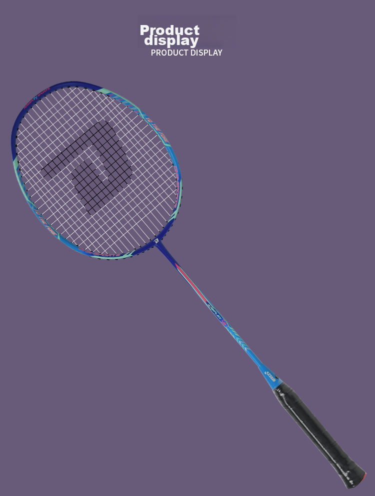 DHS Badminton Racket, Single Racket, Full Carbon, 3U Ultra-Light Offensive Type, Rui Feng 587, with 3 Shuttlecocks 6