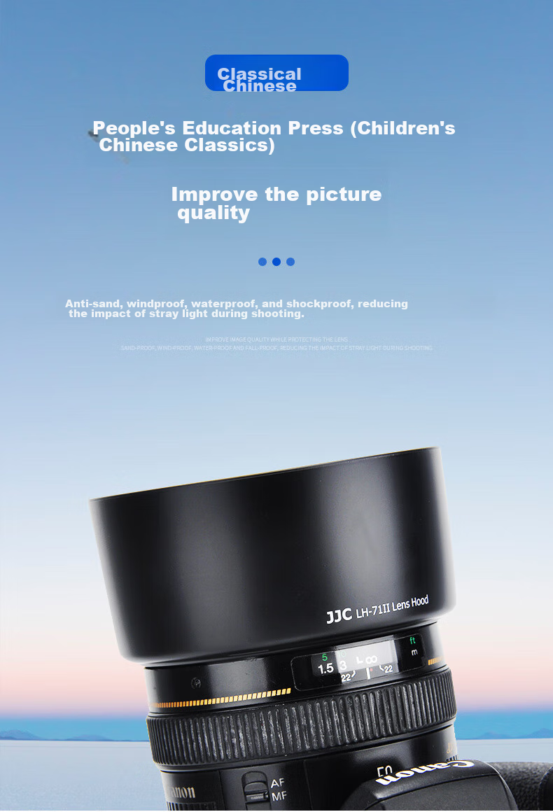 JJC Lens Hood for Canon EF 50mm F/1.4 USM, 58mm Prime Lens, Compatible with EOS 5D3/4, 6D2, 7D, 80D, 90D DSLR Cameras, Accessory ES-71II 1