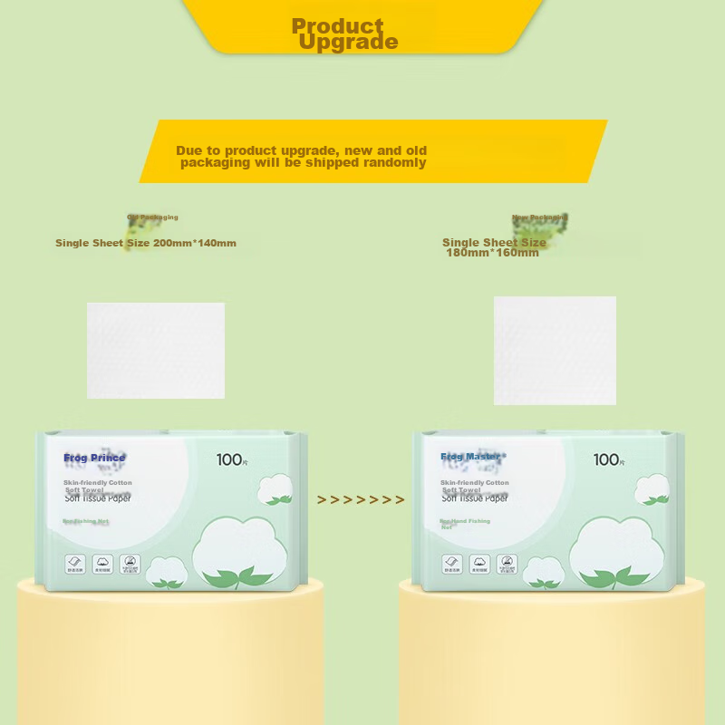 FROGPRINCE Soft Wipes, Baby Dry And Wet Use Soft Wipes, Children's Face Wipes, Suitable for Kindergarten Back-To, 100 Sheets * 3 Packs