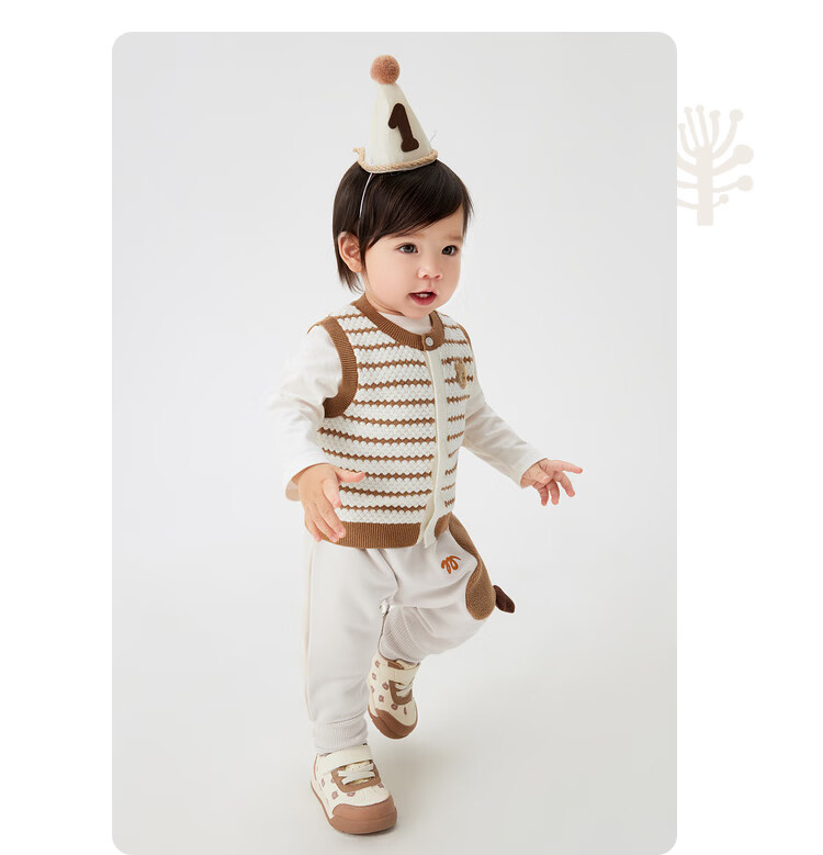 BALABALA Children's Clothing, Boys' Vest, Baby Pure Cotton Sweater, 2025 Autumn New Style Knitted Waistcoat, Cute Inner Wear Top 14
