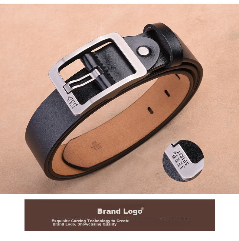 JEEP SPIRIT Men's Leather Belt, Business Casual Pin Buckle Waistband, Gift for Young And Middle-Aged Men, Husband Or Father's Day Present 11