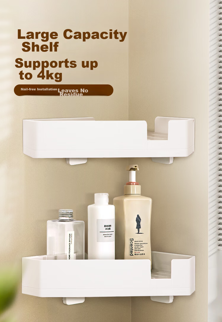 3M Bathroom Storage Rack, No Drilling Required, Waterproof And Traceless Bathroom Kitchen Storage Basket 1