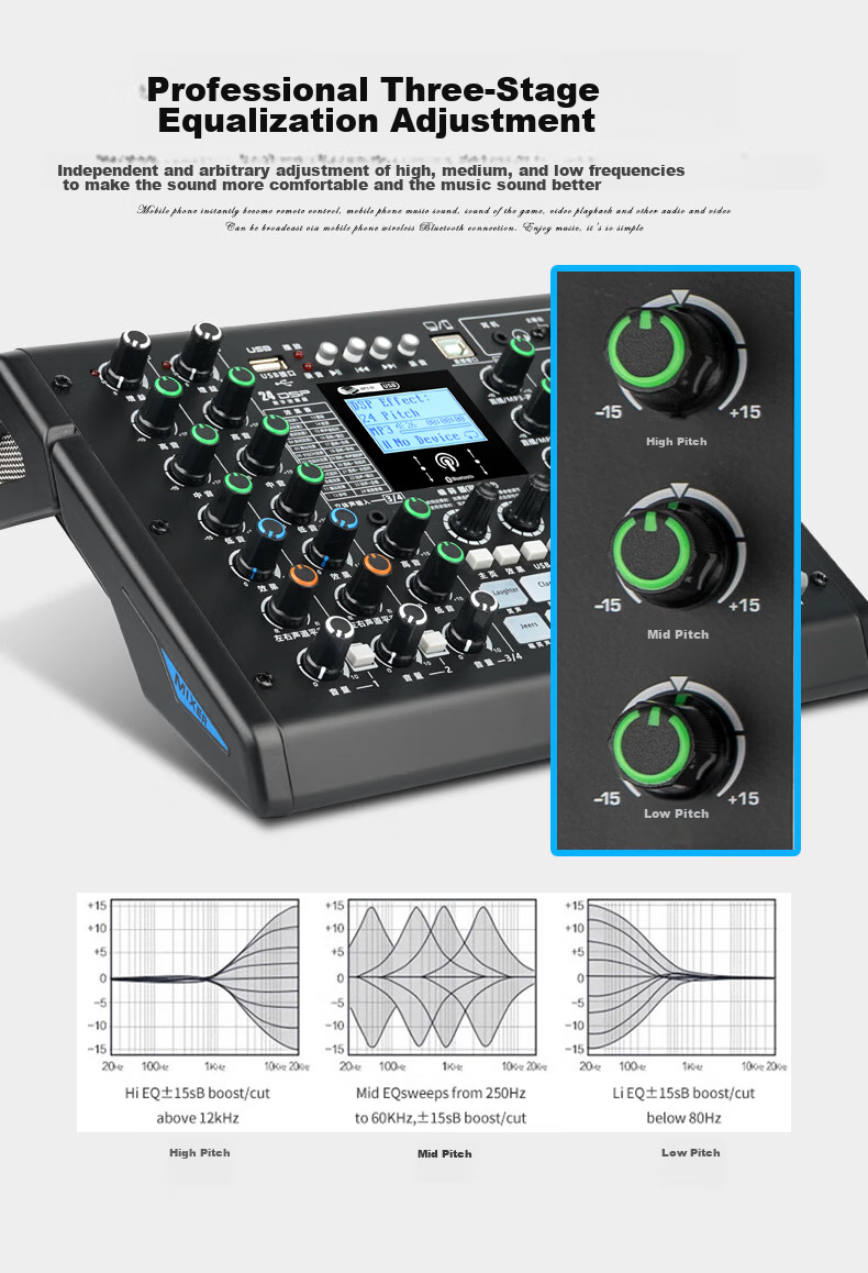 SHILE Professional Four-Channel Mixer, Live Streaming Sound Card, Conference Room Remote Video Conferencing Training, Event Performance Meeting Mixer, Tianqin Shiba 8