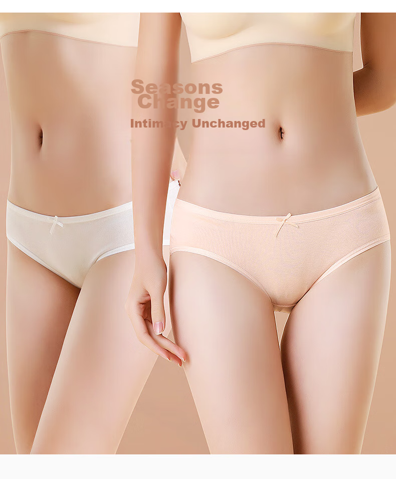LangSha Women's Underwear, 7 Pieces, Pure Cotton, Large Size, 10A Antibacterial Crotch, Women's Panties, Simple Mid-Rise, Comfortable Triangle Briefs for Wome 2