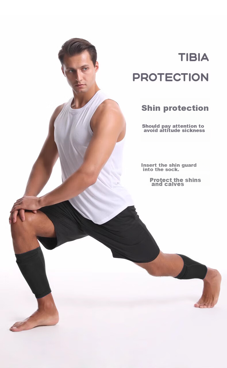 Chidong Soccer Shin Guard Socks, Adult And Children's Double-Layer Breathable Mesh Elastic Calf Sleeves with Insert Plate for Fixation, Size S 6