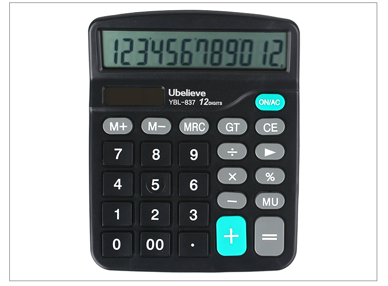 Youbili Dual Power Desktop Office Calculator, Financial Home Calculator, Solar-Powered Calculator, 12-Digit Large Screen Calculator, 4001 9