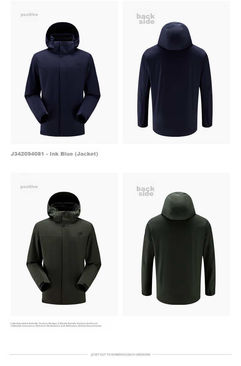 Jeep Men's Three-In Jacket, Outdoor Windproof And Waterproof, Detachable Fleece, Mountaineering Coat, 081 Brand, Black, Size M 26