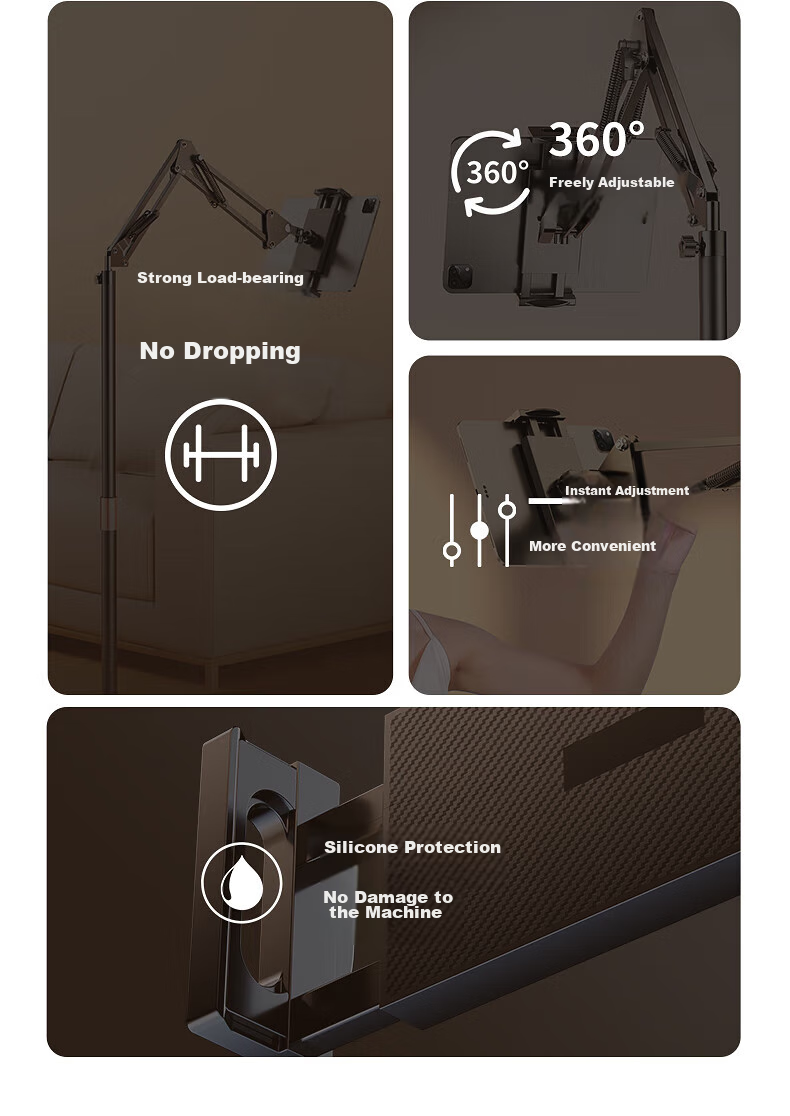 Shuotu Tablet Stand, Floor-Standing IPad And Phone Holder, Lazy Stand, Online Class Piano Stand, TV Binge-Watching Arm Extendable Stand, Live Streaming Overhead Shooting Stand, Postgraduate Entrance Exam Retake Video Recording Equipment 8