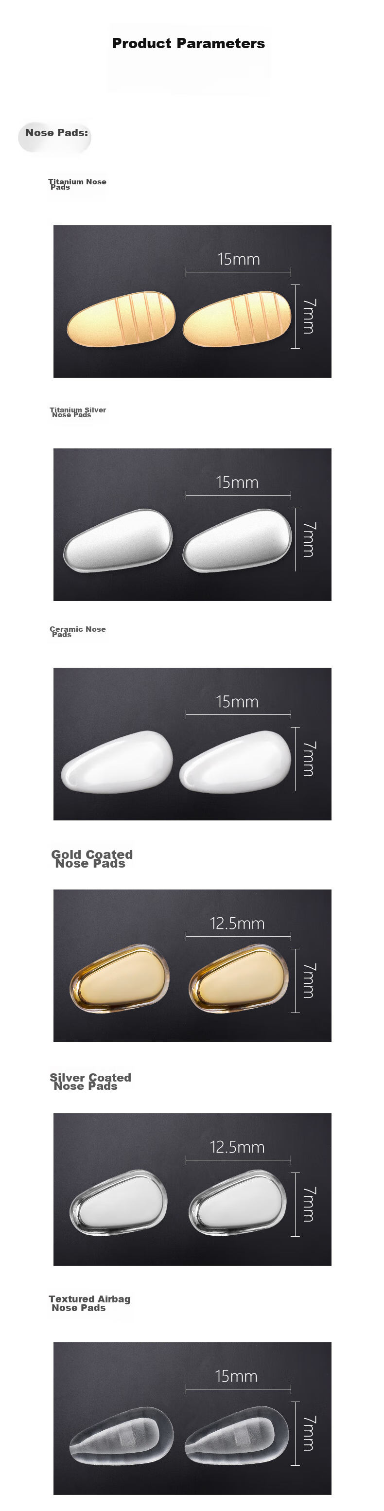 SooGree Glasses Nose Pads, Bridge Pads, Air Cushion Soft Silicone Anti-Slip Straps with Screws, Universal Anti-Fall Device Accessories Replacement Kit 11