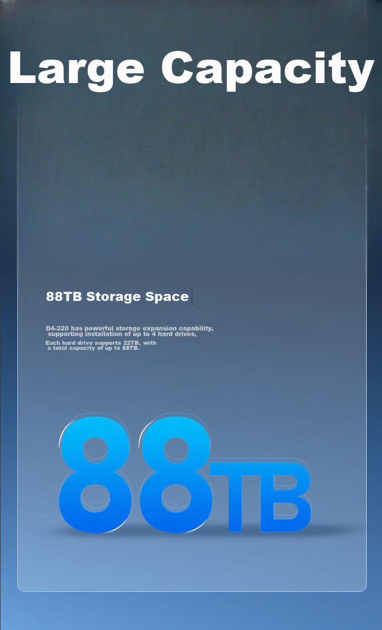 TERRA MASTER D4-320 Four-Bay Hard Drive Enclosure, High-Quality Multi-Bay Disk Bay (Type-C, USB3.2 10Gbps, Suitable for NAS Expansion Storage) 5