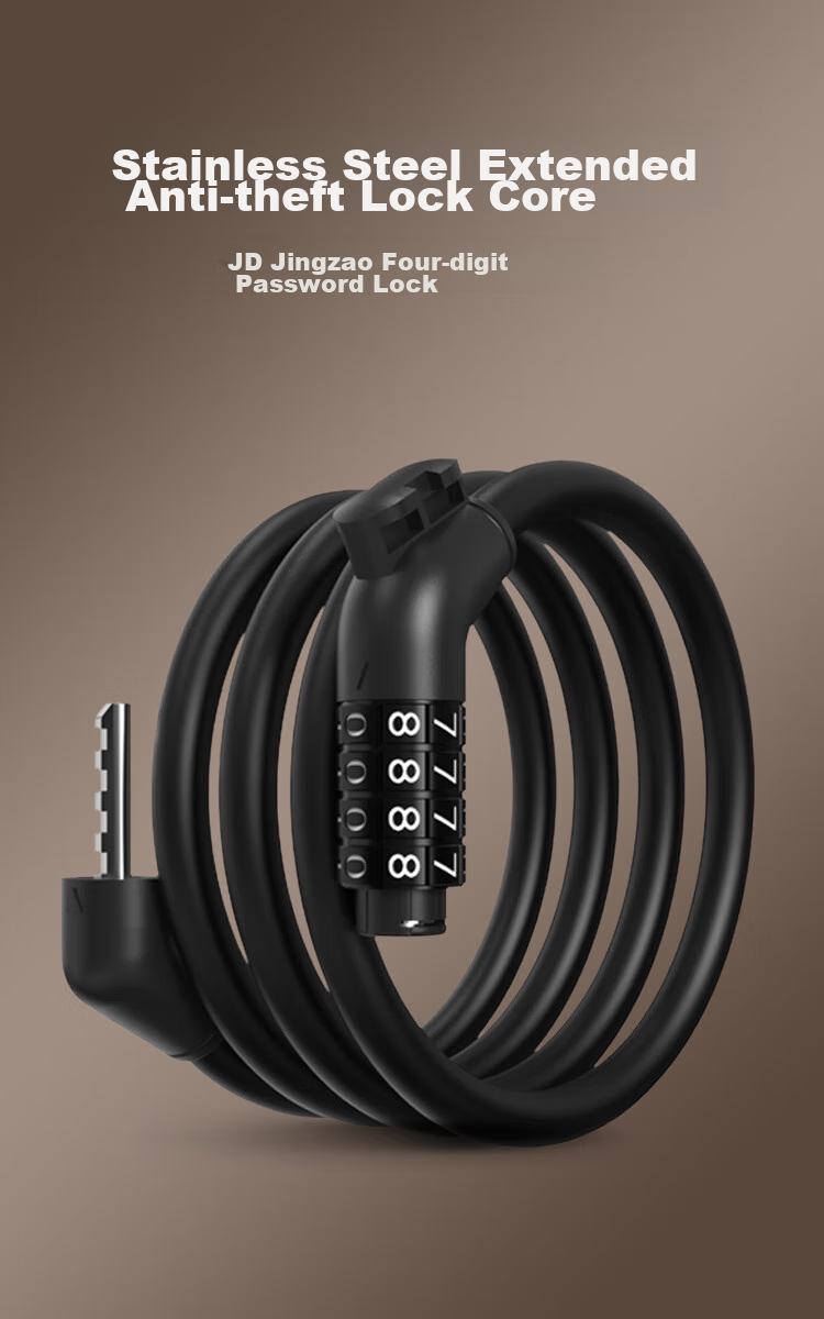 JD Original [120cm Extended Anti-Theft] Bicycle Lock with Four-Digit Combination, Electric Scooter Anti-Theft Bike Lock 1