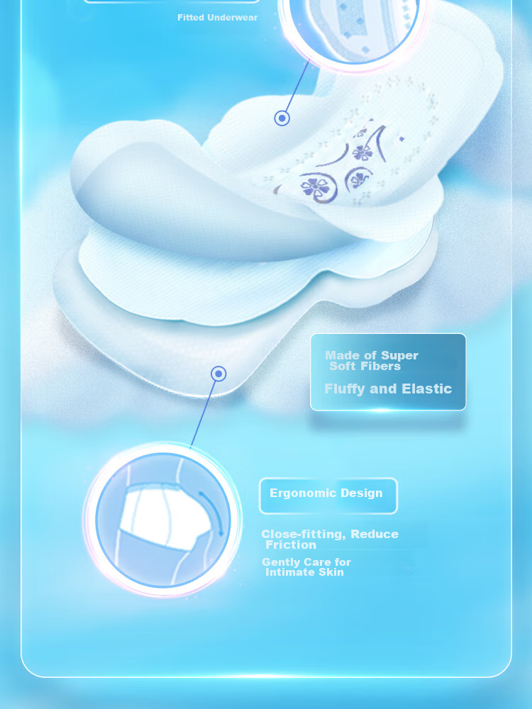 ABC KMS Thin Healthy Formula Ultra-Thin Breathable Day And Night Sanitary Napkin Set Sold by JD 8 Packs 63 Pieces 8
