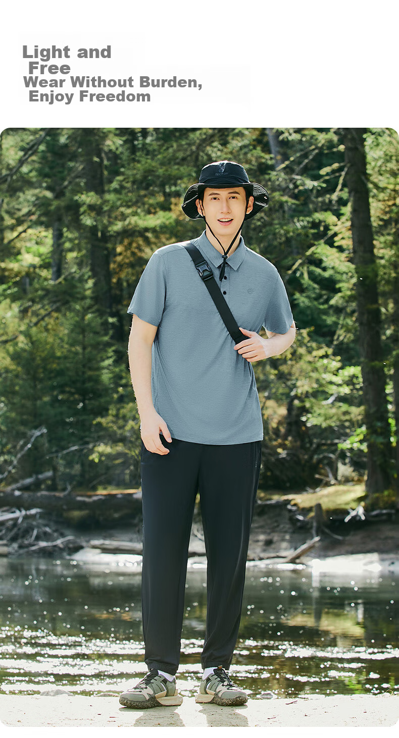 TECTOP Short-Sleeve T-Shirt for Men, Spring And Summer Outdoor Commute Business Casual POLO Shirt 2422147TX Blue Floral Yarn L 13