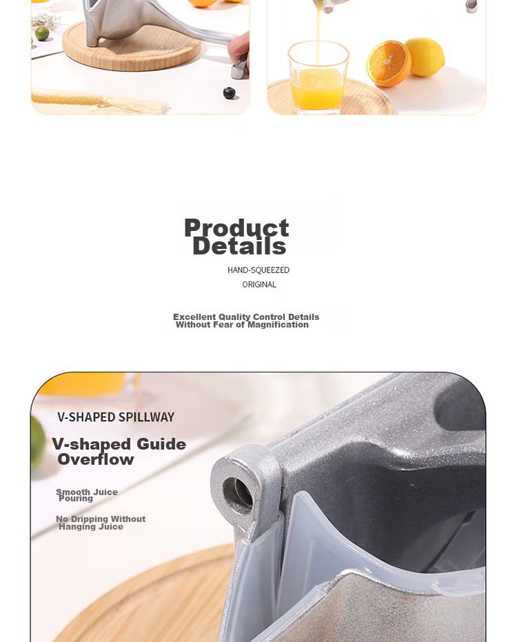 BJ Pomegranate Juicer Manual Squeezer Heavy-Duty Orange Juicer Hand-Pressed Lemon Detachable Fruit Press 8