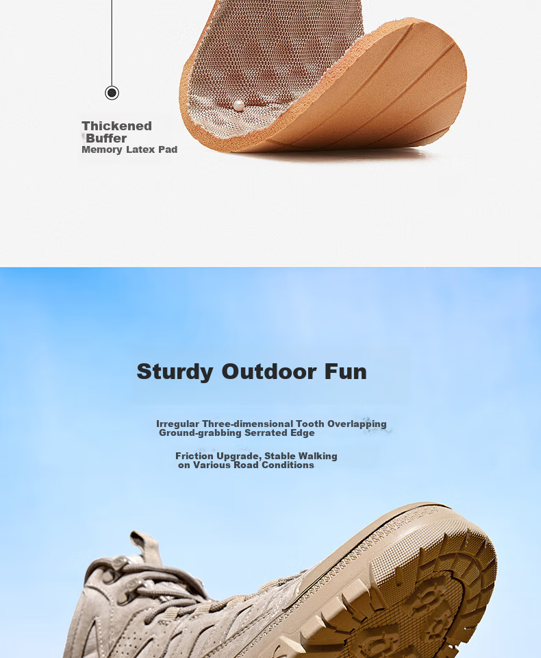 CAMEL Brand Outdoor Casual Hiking Shoes, Work Boots, Thick-Soled Martin Boots for Men And Women, P14W342609, Aiersha, Size 42 5