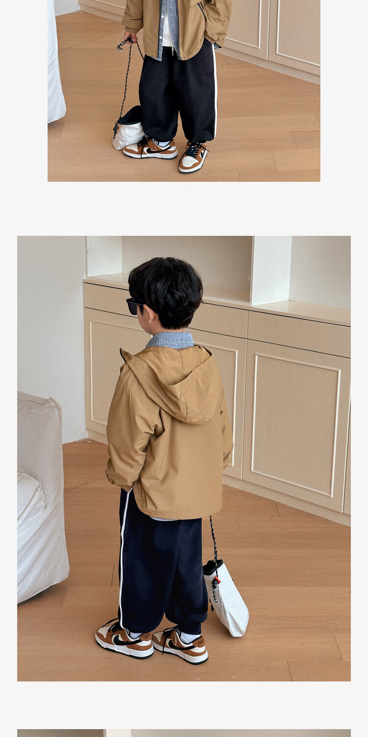 LUSON Chen Dazhu Boys Outdoor Hooded Workwear Jacket 2025 Spring Autumn New Children's Water-Repellent Mountaineering Coat 18