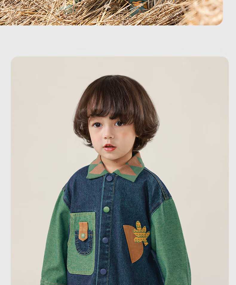 Ciciibear Boys' Jacket, Spring And Autumn Style, Baby Denim Top, Children's Autumn Clothing, Retro Toddler Outfit 11