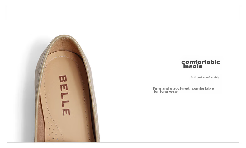 Belle Sheepskin English Style Loafers, Flat Leather Shoes for Women, Spring And Summer Small Leather Shoes, Retro Flats A7H1D, Apricot Color, Size 36 9