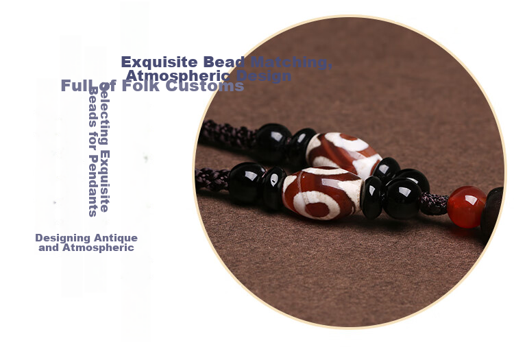 Shichuanbaishi Tibetan Nine-Eyed Dzi Bead Pendant Crystal Agate Necklace for Men And Women, Lucky Charm Amulet, Couple's Birthday Gift 8