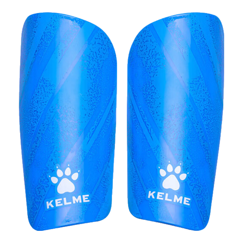 KELME Soccer Shin Guards, Competition Training Leg Protection, Shock-Absorbing Thickened Insert Plate, Professional Protective Gear, Blue, Size L