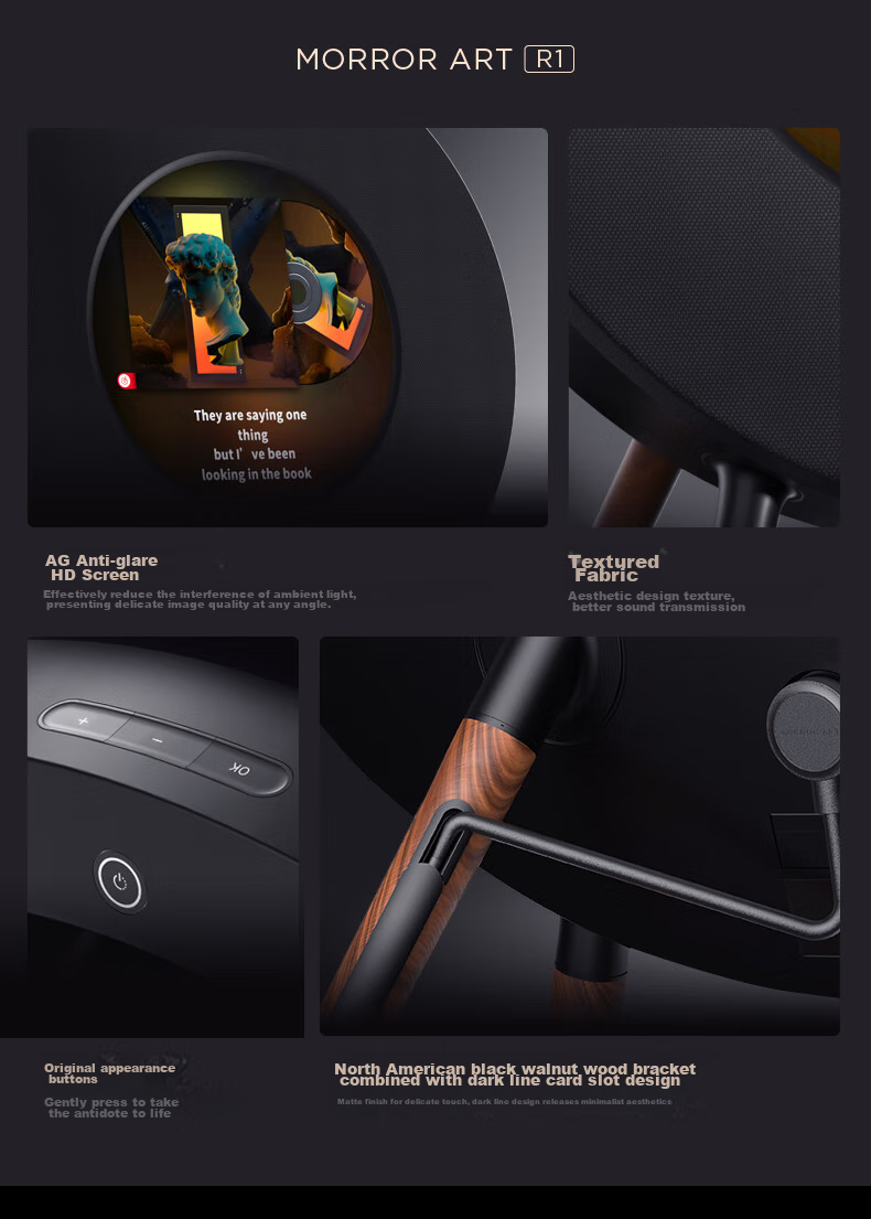 MORRORART R1 Wireless Bluetooth Vinyl Record Lyric Speaker Home Audio Black Vinyl Floating Subtitles Living Room Bedroom NetEase Cloud Music Collaboration Birthday Gift National Subsidy Deep Blue 11