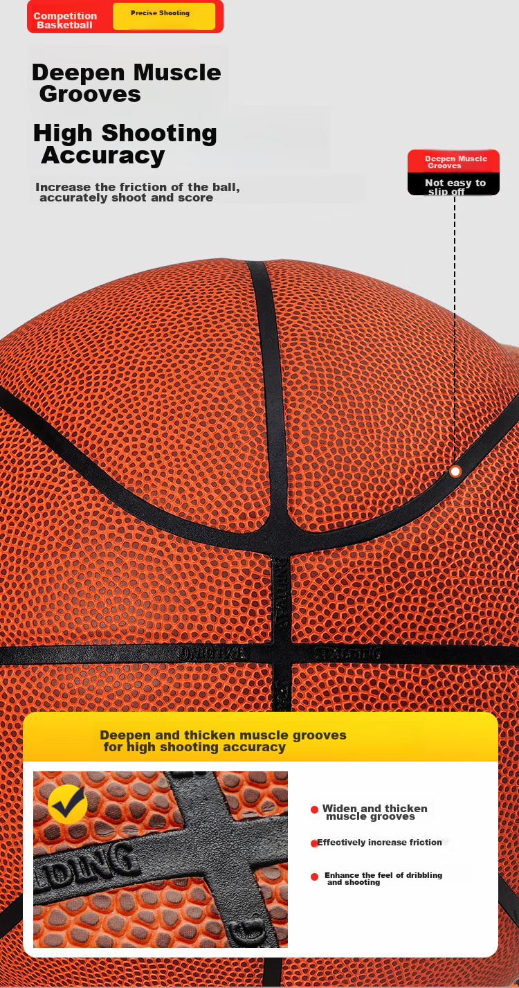 SPALDING SPALDING Rose Gold Classic Series Moisture-Absorbing PU Adult Size 7 Basketball 77-870Y 6