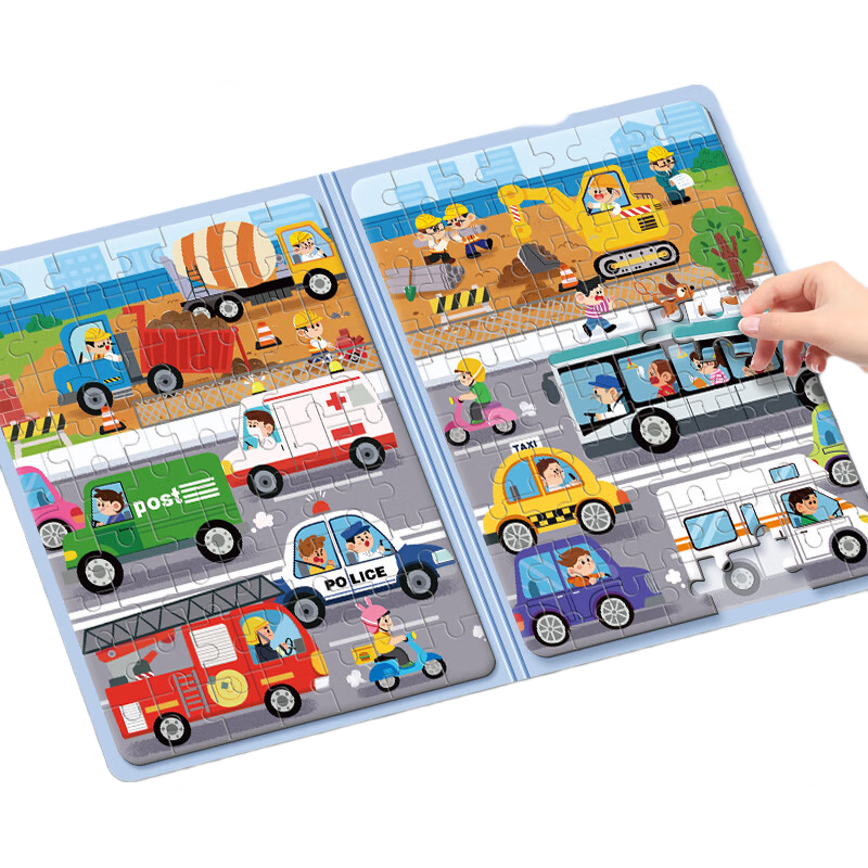 Dayanxiaowa Children's Magnetic Puzzle, Ages 3-6, Educational Magnetic Jigsaw Puzzle Toy, Birthday Gift for Boys And Girls, Car Theme