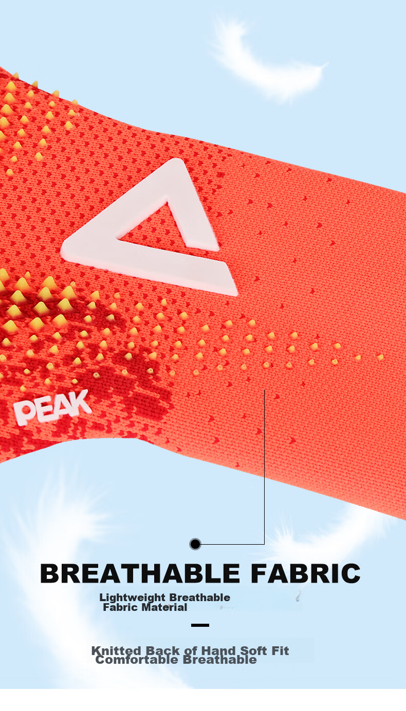 PEAK Goalkeeper Gloves, Natural Latex, Non-Slip, Wear-Resistant, Shock-Absorbing, for Adults And Children, Professional Training Goalie Gloves, White And Black, Size 9 12