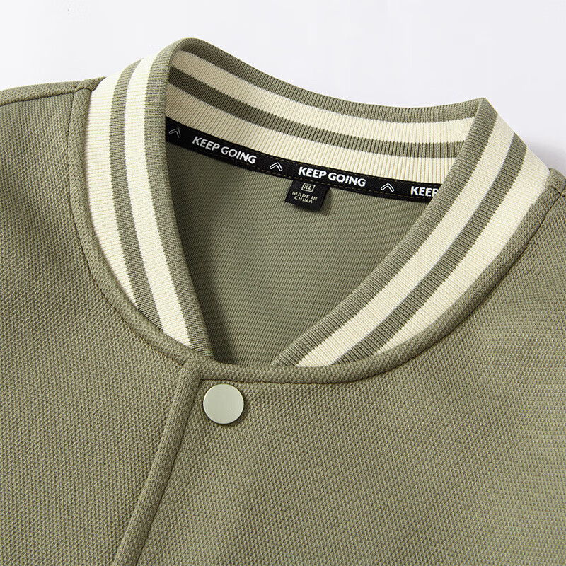 GENIOLAMODE [Aorui Peng Endorsed] Baseball Jacket for Men, Heavyweight Color-Block American Retro Style Jacket, Men's Outerwear, Brown-Green, 3XL