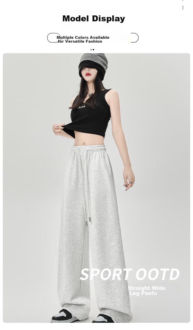 MiiOW Wide-Leg Pants for Women, Autumn 2025 New Style, Petite Draping Casual Straight-Leg Trousers for Fall 8