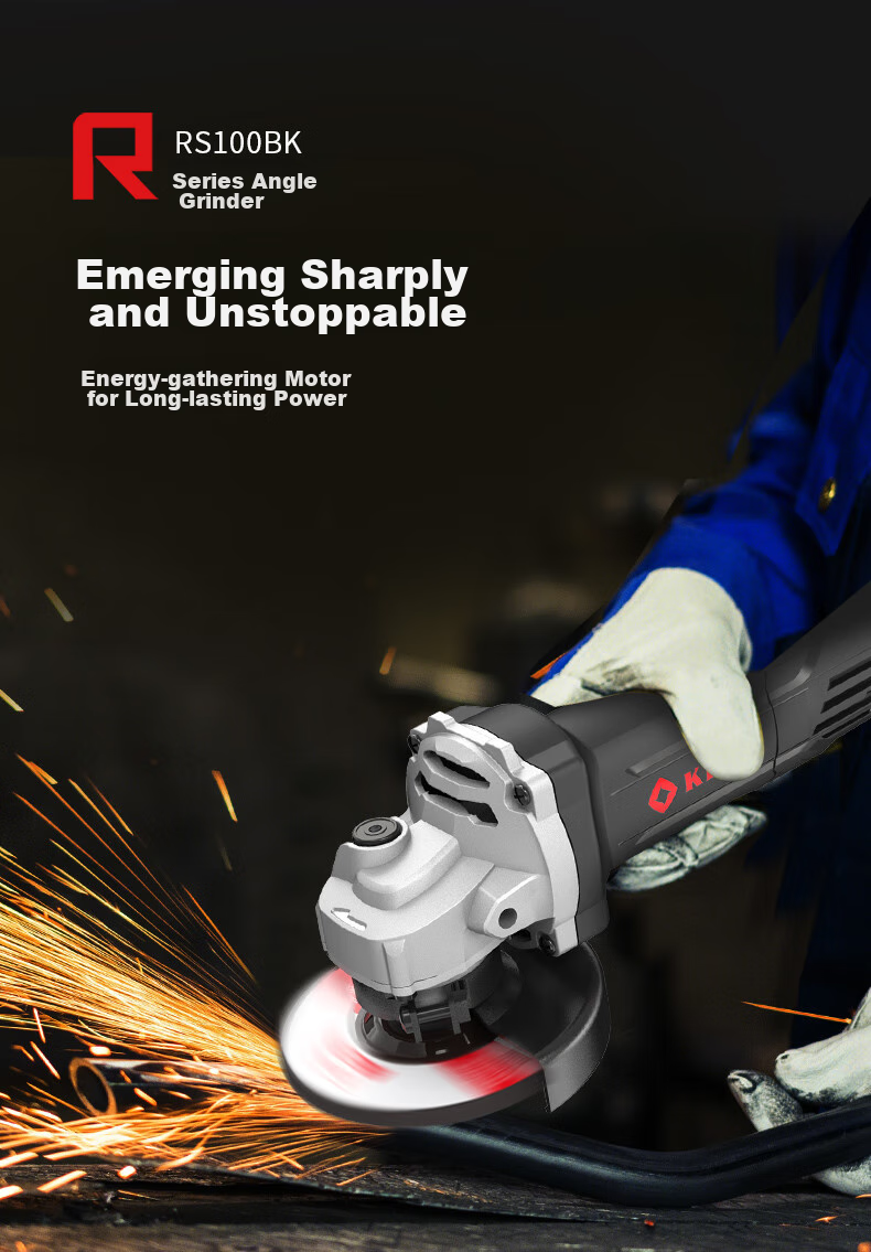 KEN Angle Grinder RS100BK, Household 850W Metal And Stone Grinding Machine, Polishing Machine, Cutting Machine, Grinding Wheel Machine, Rear Switch 1