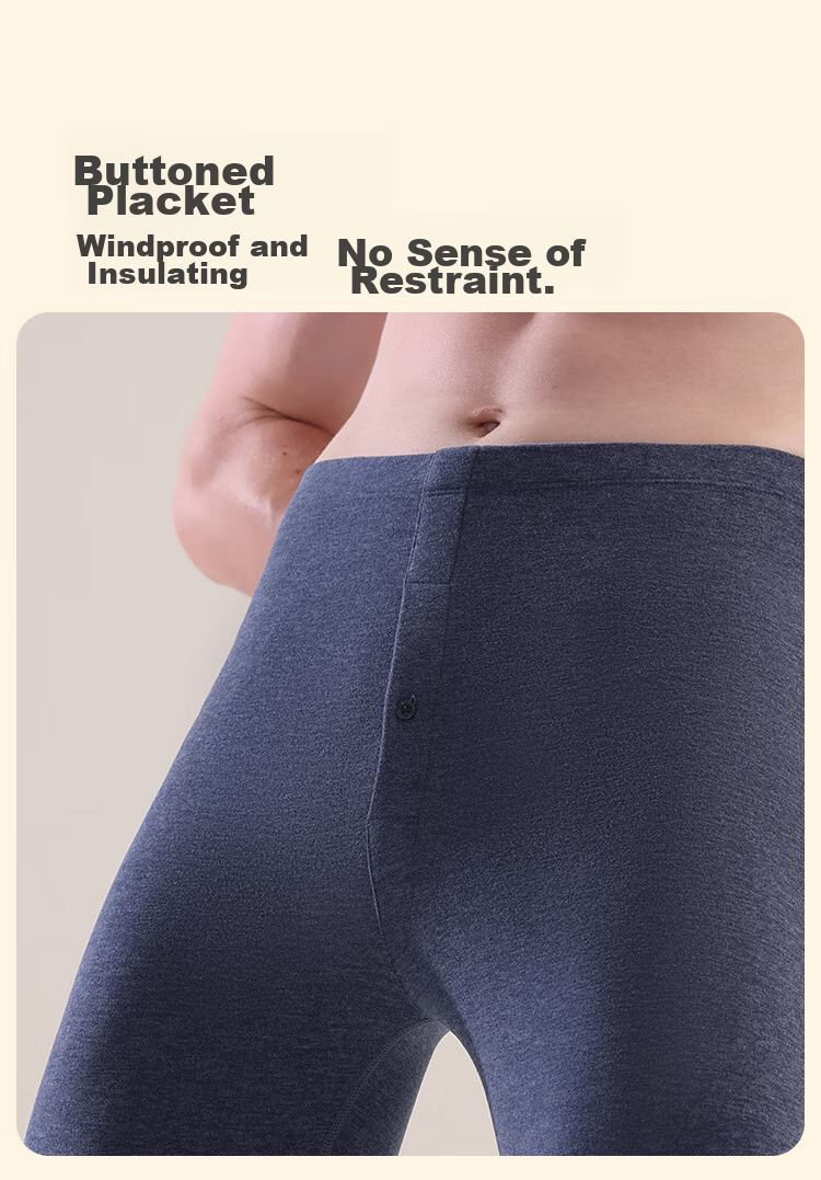 MiiOW [Acetate Goose down Cashmere Silk] German Velvet Thermal Underwear for Men, Autumn Pants, Thick Cotton Trousers, Men's Long Johns 19
