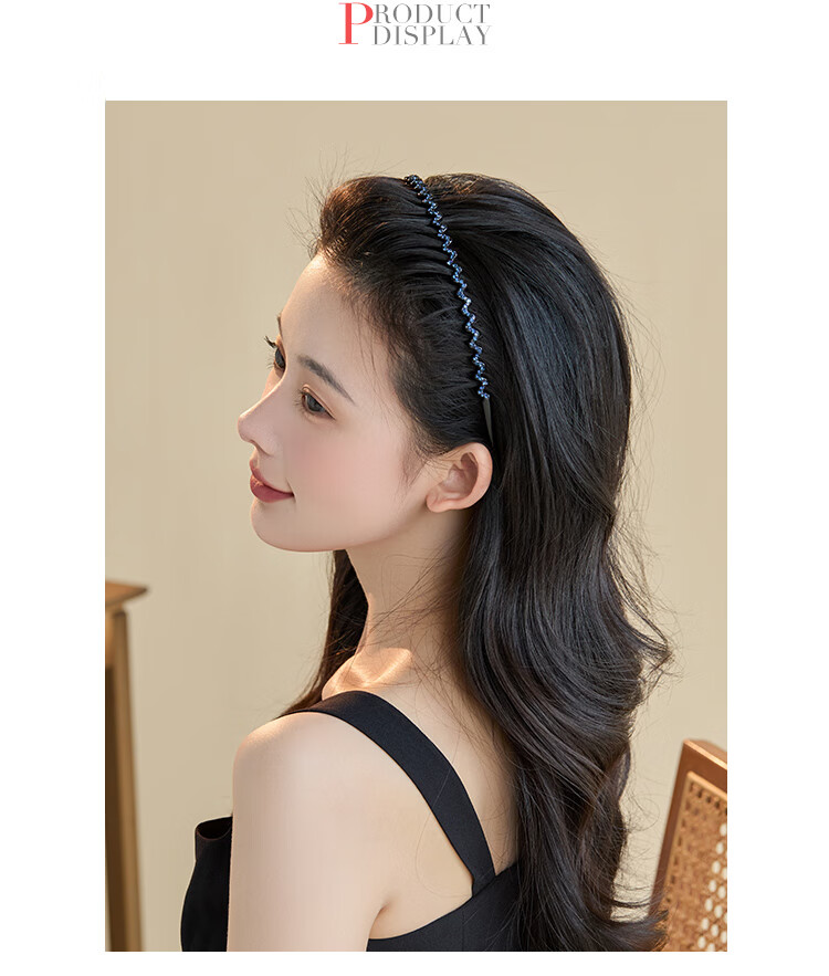 CHIMERA Elegant Rhinestone Headband, Simple Long-Toothed Wavy Hair Clip for Face Washing And Styling, Mid-Autumn Festival Gift 16