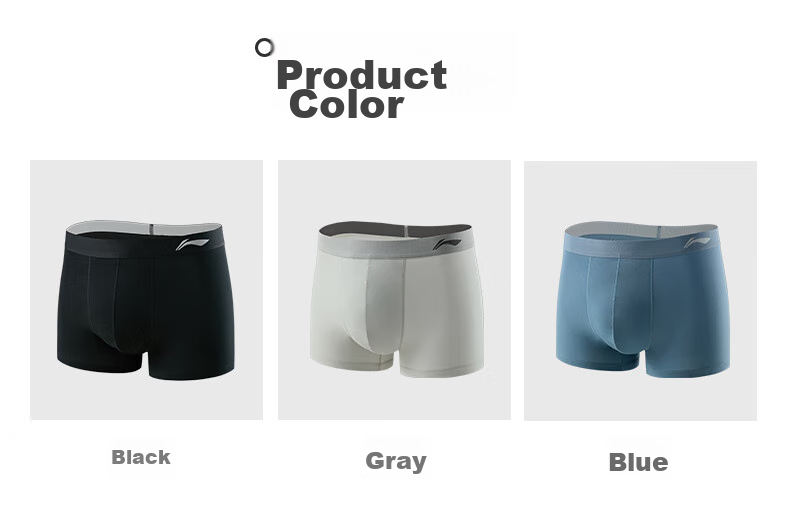 Li-Ning Men's Underwear (3-Pack), Sports Underwear, Boxer Briefs, Anti-Chafing Crotch, Running, Quick-Drying, Modal Breathable Tight-Fitting Shorts 9
