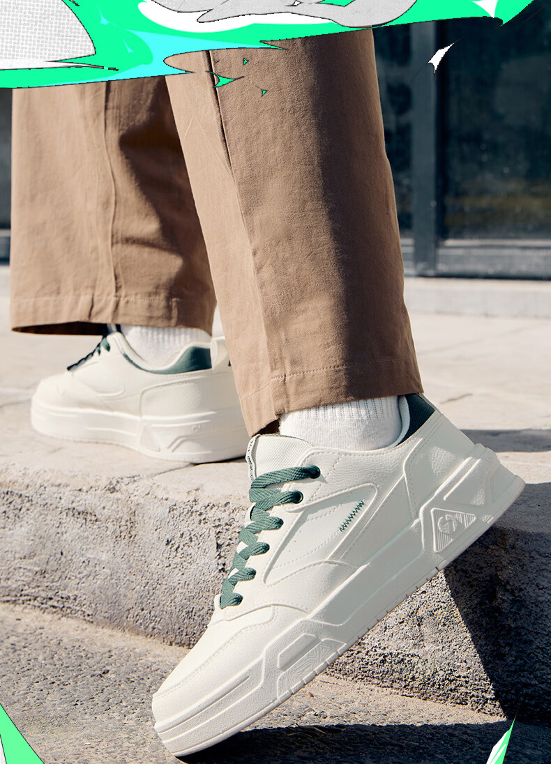 361° Men's Sports Shoes Spring Summer New Retro Leather Basic White Casual Sneakers 672616618-2 4