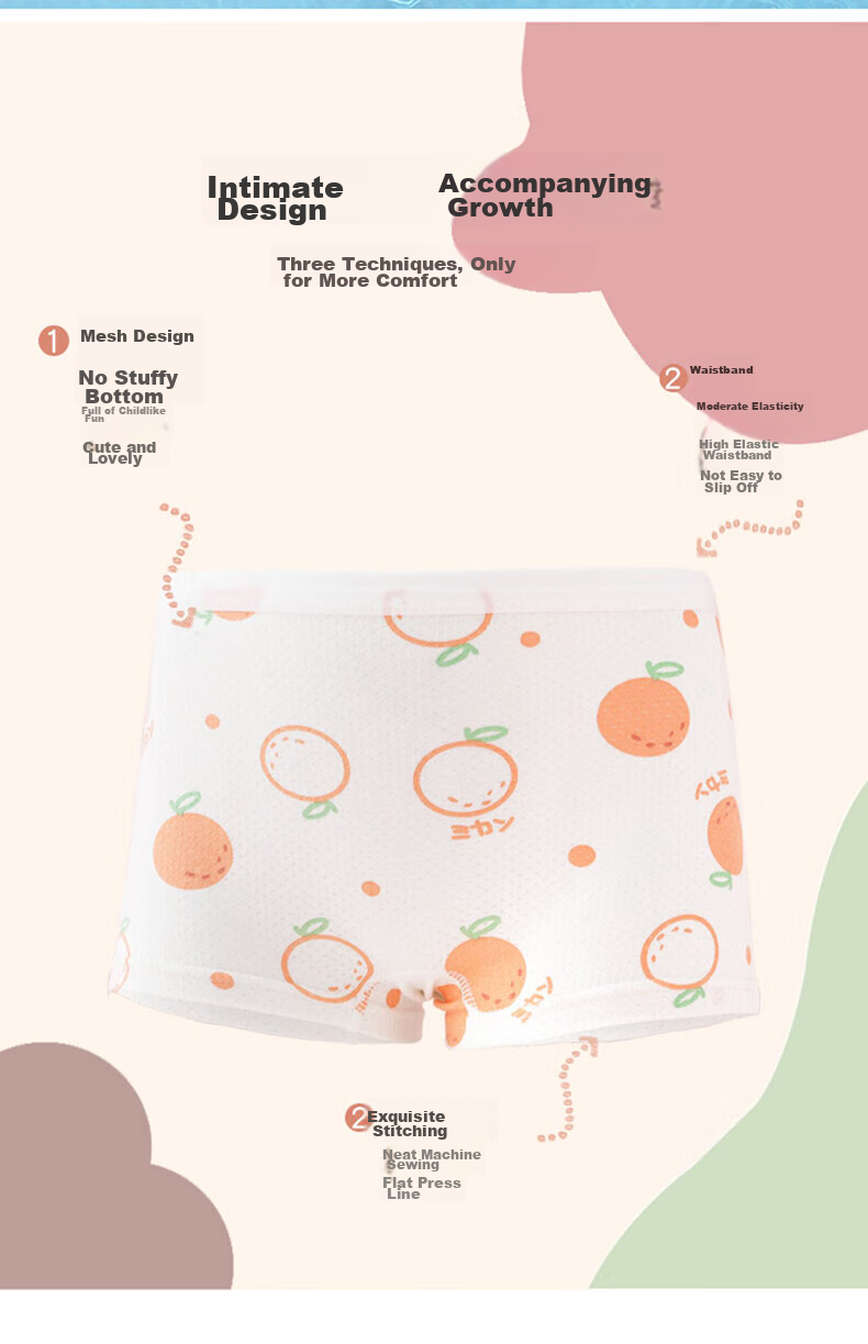 Bejirog Ice Silk Children's Underwear for Girls, Summer Thin Pure Cotton Mesh Breathable Developmental Period Antibacterial Mid to Big Kids Boxer Briefs 2