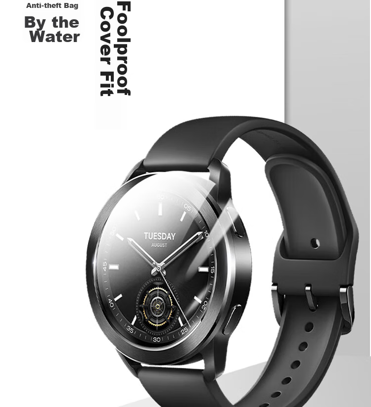 ESCASE [Three-Piece Deluxe Set] Xiaomi Watch S4 Protective Film, Watch S3 Tempered Glass Screen Protector, Full Coverage, HD Clear, Shatterproof, Fingerprint-Resistant Protective Film for 46mm Watch Face 6