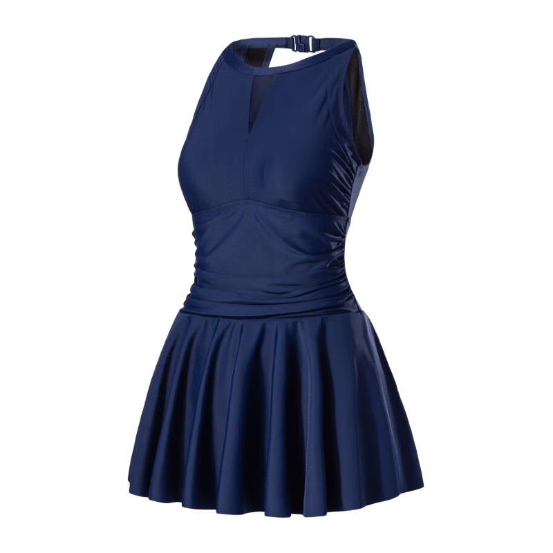 Hosa One-Piece Swimsuit for Women, Conservative And Sexy, Suitable for Hot Springs And Swimming, Casual And Simple Swimwear, Navy Blue, XXL