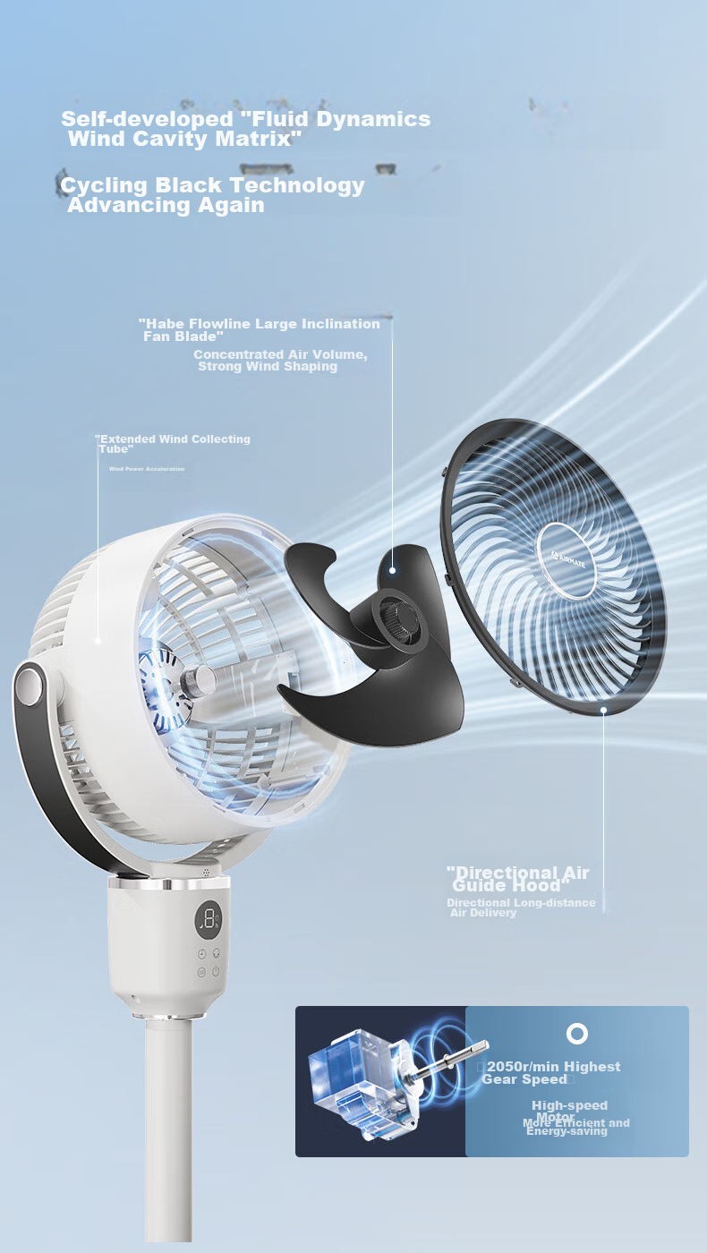 AIRMATE [Voice-Activated Mini Storm] Smart Air Circulation Fan, High-Power Electric Fan for Home Use, Small Floor Fan, Quiet Bedroom Fan with Gentle Breeze, SR160 8