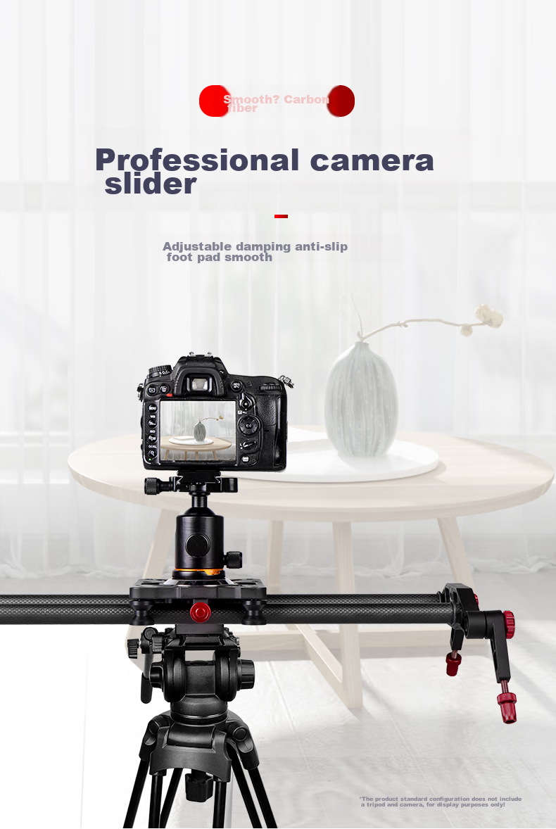 Hakutatz 100cm Carbon Fiber DSLR Camera Photography Slider, Camera Track for 5D3, Video Shooting, Six-Axis Damping Follow Focus, Ball Head Gimbal 1