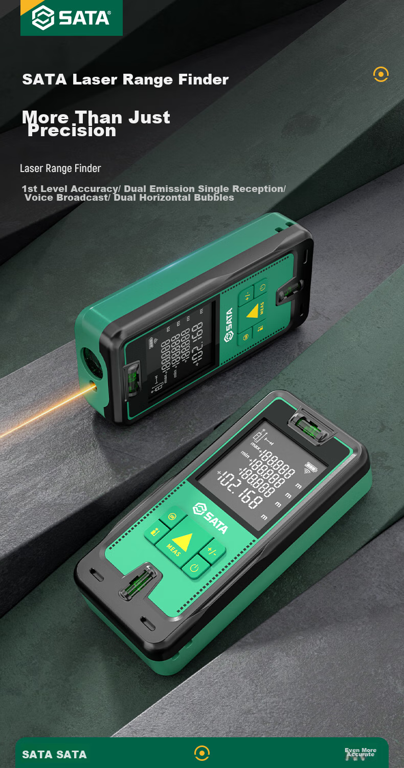 Shida SATA Laser Rangefinder, Handheld Infrared Measuring Ruler, High-Precision Electronic Room Measuring Instrument, D05905A 2
