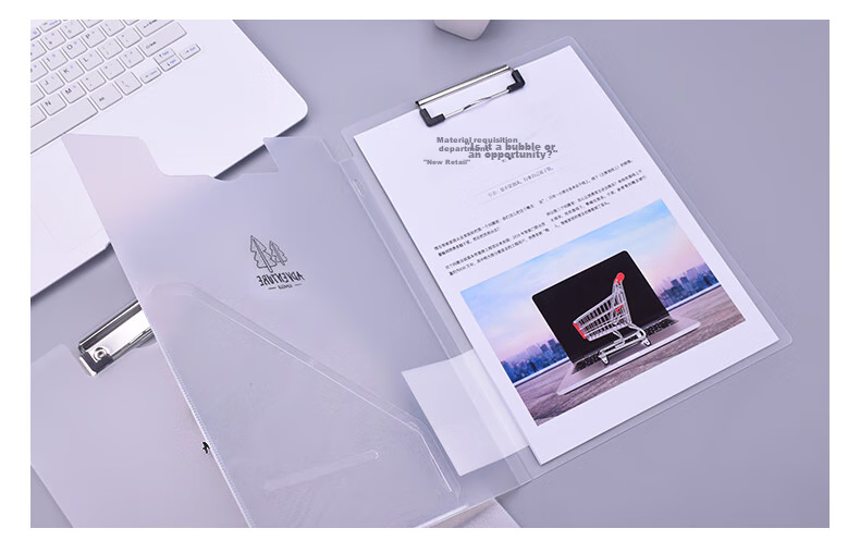 Bailiwen B3221 Transparent White A4 Foldable Clipboard File Folder Document Organizer Meeting Folder Contract Folder Exam Paper Classification Storage Folder Writing Board Clipboard 8