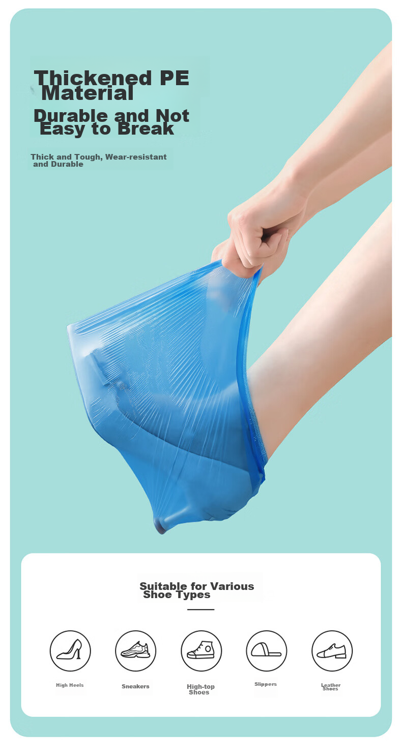 MARYYA Disposable Shoe Covers, Thickened, 100 Pieces, Large Size, Reusable, for Home And Computer Room Use, Waterproof And Dustproof Foot Covers 7