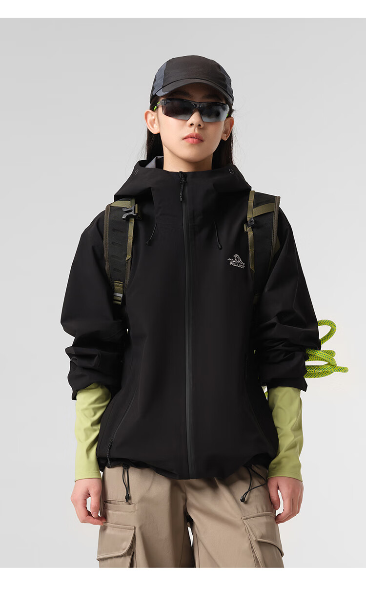 Pelliot Cheng Yi Same Style Rock Shell Hard Shell Windproof Mountaineering Jacket Unisex 124101048 Green M 31