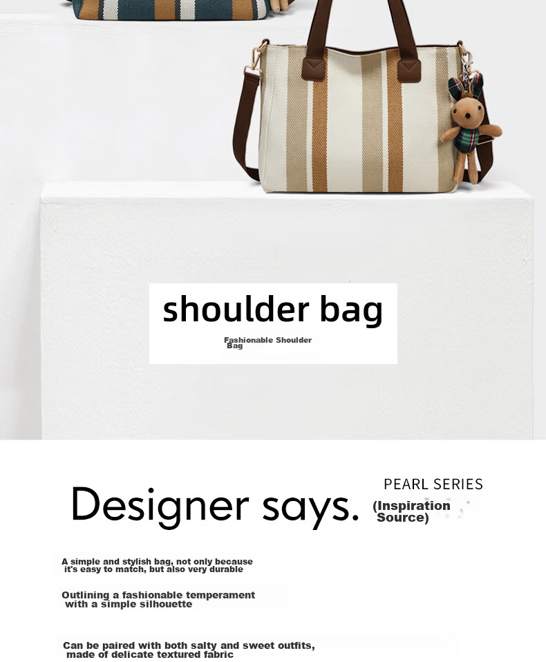 Aiqinghai Canvas Handbag, Women's Tote Bag, Large Capacity Shoulder And Handheld Bag, Practical Birthday And Mother's Day Gift for Mom 4
