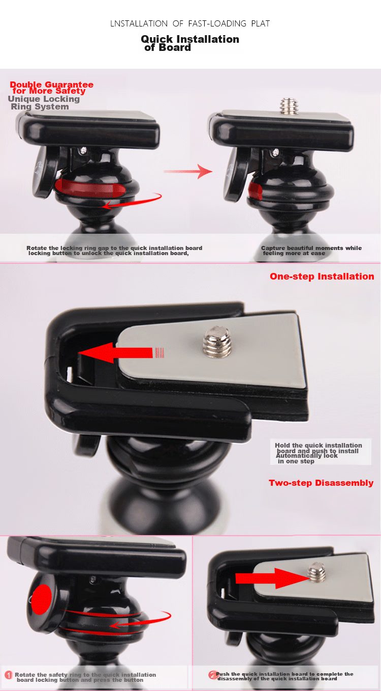 Earlymen EM-115 Octopus Desktop Tripod, Multifunctional Portable Phone And Camera Stand for Vlog Short Videos, Influencer Live Streaming Photography And Videography, Includes Black Phone Clamp 9